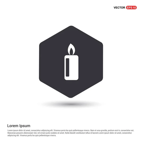 Candle Icon Black Button Isolated White Background — Stock Vector