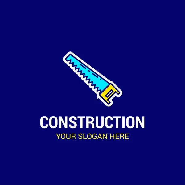 Labor Day Logo Con Sfondo Blu Scuro Illustrazione Vettoriale — Vettoriale Stock