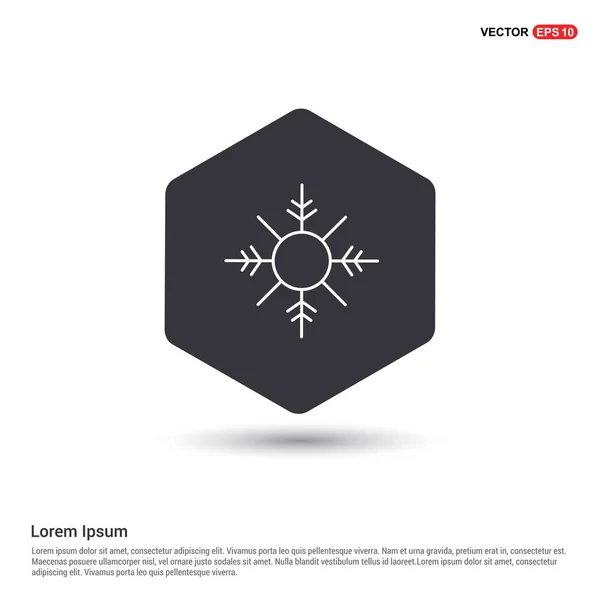 Snow Flake Ikon Fekete Gomb Elszigetelt Fehér Background — Stock Vector