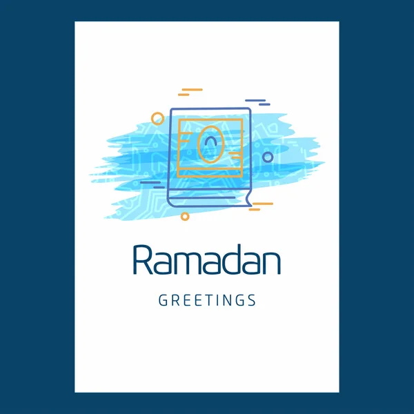 Barevné Ramadánu Holiday Greeting Card Design — Stockový vektor
