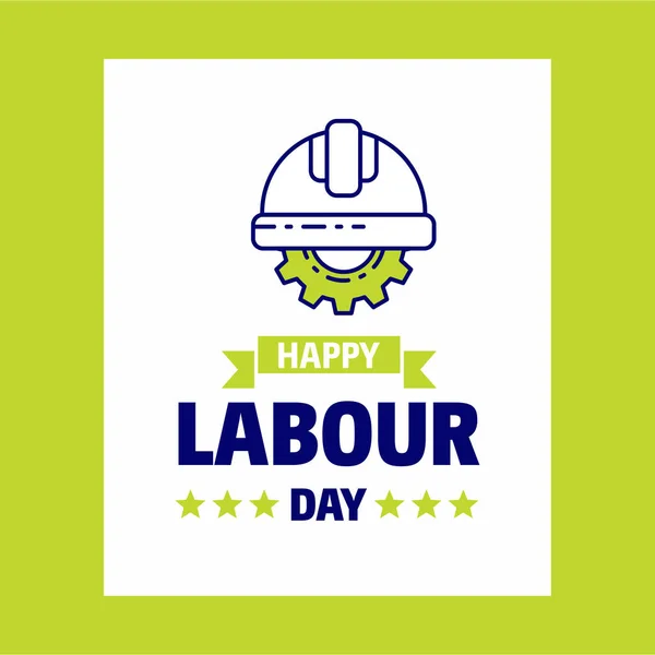 Happy Labour Day Design Green Blue Theme Vector Labor Day — стоковый вектор