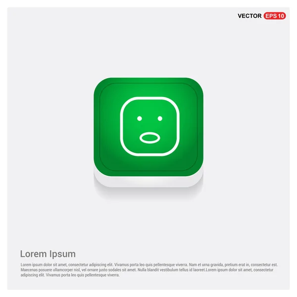 Smiley Gezicht Pictogram Groen Web Knop — Stockvector