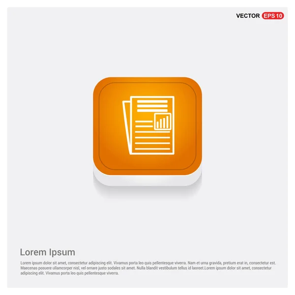 Újság Ikon Orange Absztrakt Web Gomb — Stock Vector