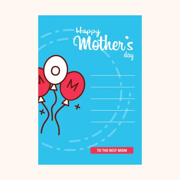 Happy Mother Day Sweet Background Greeting Card Flat Design Can — Stock Vector