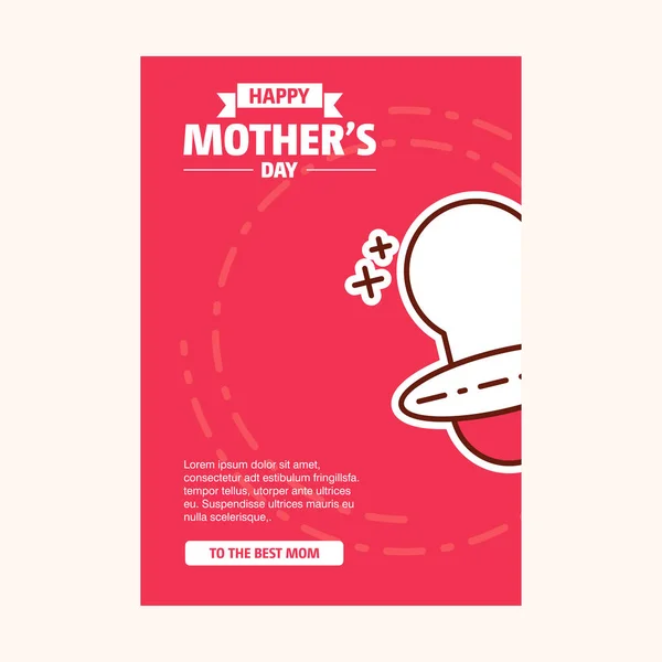 Feliz Dia Das Mães Tipográfico Design Cartão Vetor Ilustração — Vetor de Stock