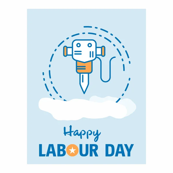 Diseño del Día del Trabajo Feliz — Archivo Imágenes Vectoriales