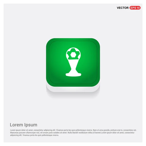 奖杯杯图标 绿色按钮被隔离在白色背景上 — 图库矢量图片
