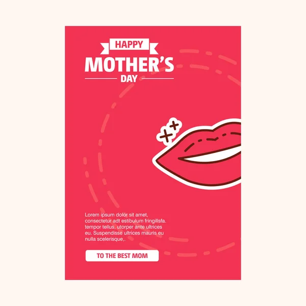 Feliz Día Las Madres Tarjeta Felicitación Decorativa Con Letras — Archivo Imágenes Vectoriales
