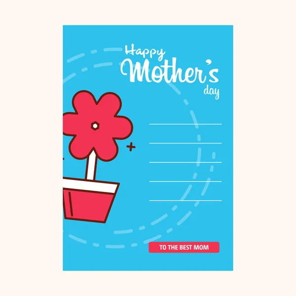 Happy Mothers Day Typographical Design Card Red Background — стоковый вектор