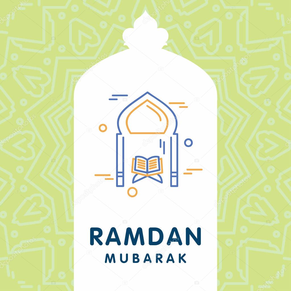 Colorful Ramadan holiday greeting card design 