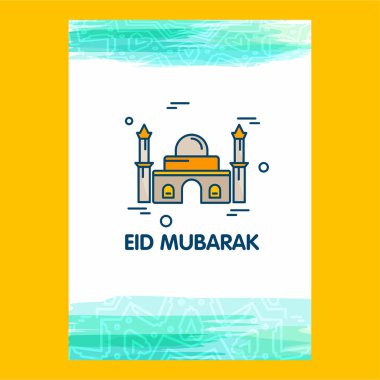 Tebrik Eid Mubarak kartı ile yaratıcı tasarım, vektör, illüstrasyon