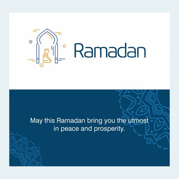 Conception Colorée Carte Vœux Vacances Ramadan — Image vectorielle