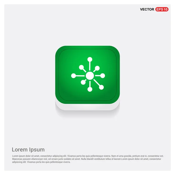 Símbolo Física Átomo Botão Web Verde — Vetor de Stock