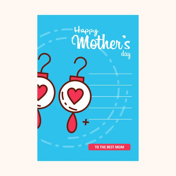 Mutlu Anneler Günü Tipografik Tasarım Tebrik Kartı Vektör Illüstrasyon — Stok Vektör