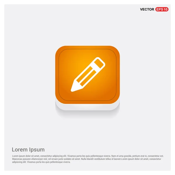 Potloodpictogram Oranje Abstracte Web Knop — Stockvector