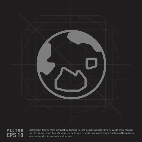 Globus Symbol Auf Schwarzem Hintergrund — Stockvektor