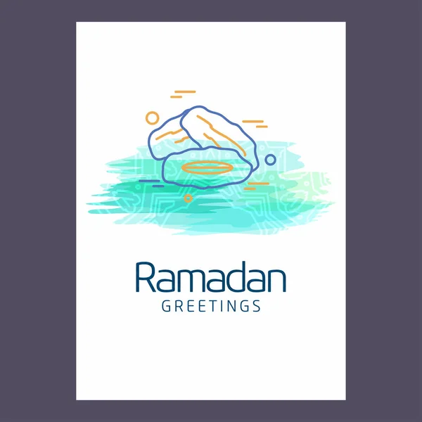 カラフルなラマダン休暇グリーティング カード デザイン — ストックベクタ