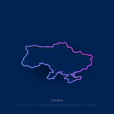 Ukrayna ülke mavi Presentaion arka plan harita. Vektör çizim