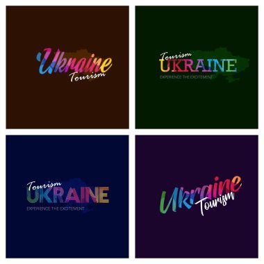 Turizm Ukrayna tipografi Logo arka plan belirleme