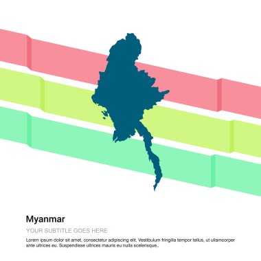 Myanmar Haritası tasarımı ile beyaz arka plan vektör