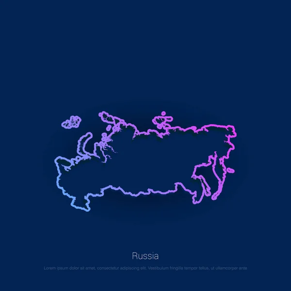 Rússia Mapa País Azul Presentaion Fundo Ilustração Vetorial — Vetor de Stock