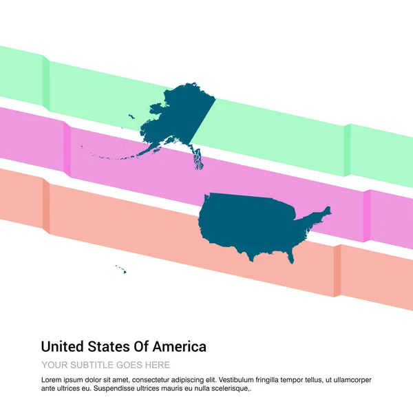 Amerikai Egyesült Államok Térkép Tervez Val Fehér Háttér Vector — Stock Vector
