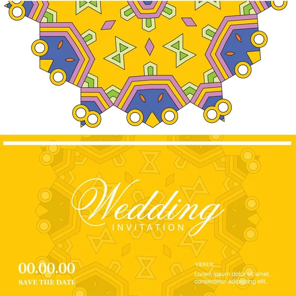 Plantilla de diseño de tarjeta de boda — Vector de stock