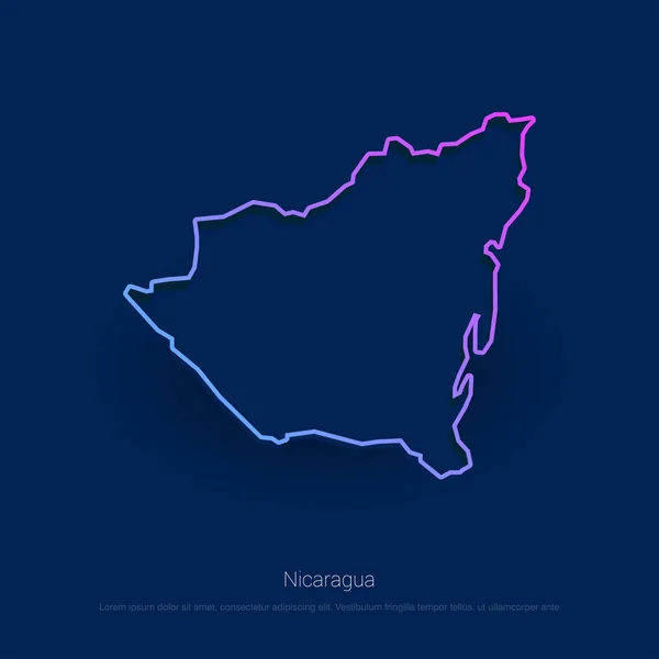 Nicaragua Mapa Del País Antecedentes Presentación Azul Ilustración Vectorial — Vector de stock