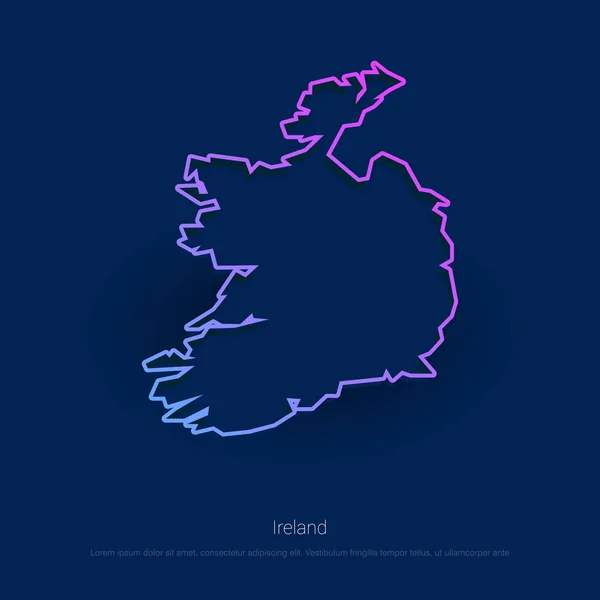 Irlande Carte Pays Bleu Présentations Contexte Illustration Vectorielle — Image vectorielle