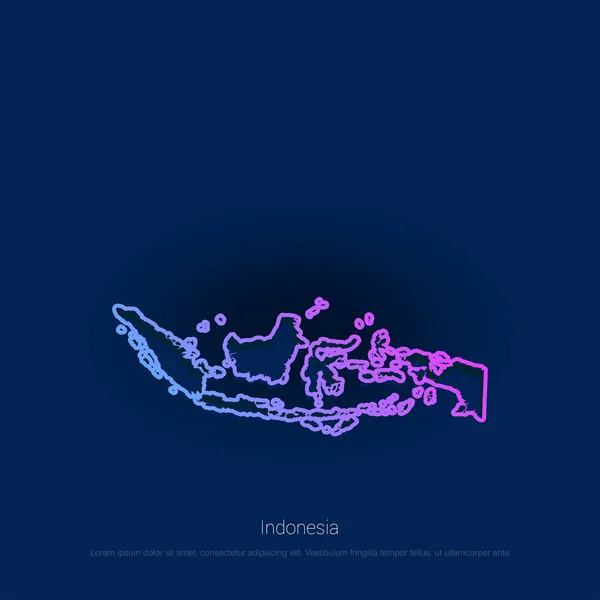 Indonesia Mapa Del País Antecedentes Presentación Azul Ilustración Vectorial — Vector de stock