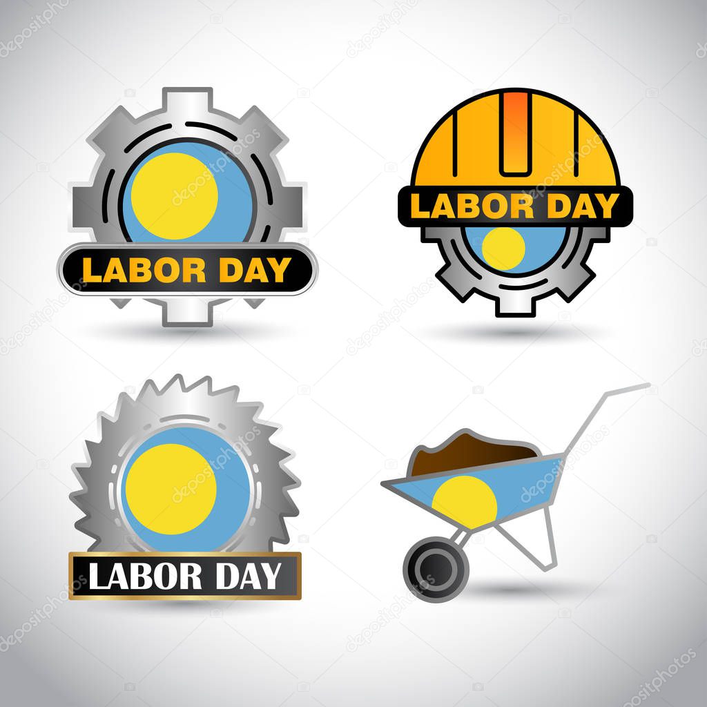 Palau Flag with labour day design vector 