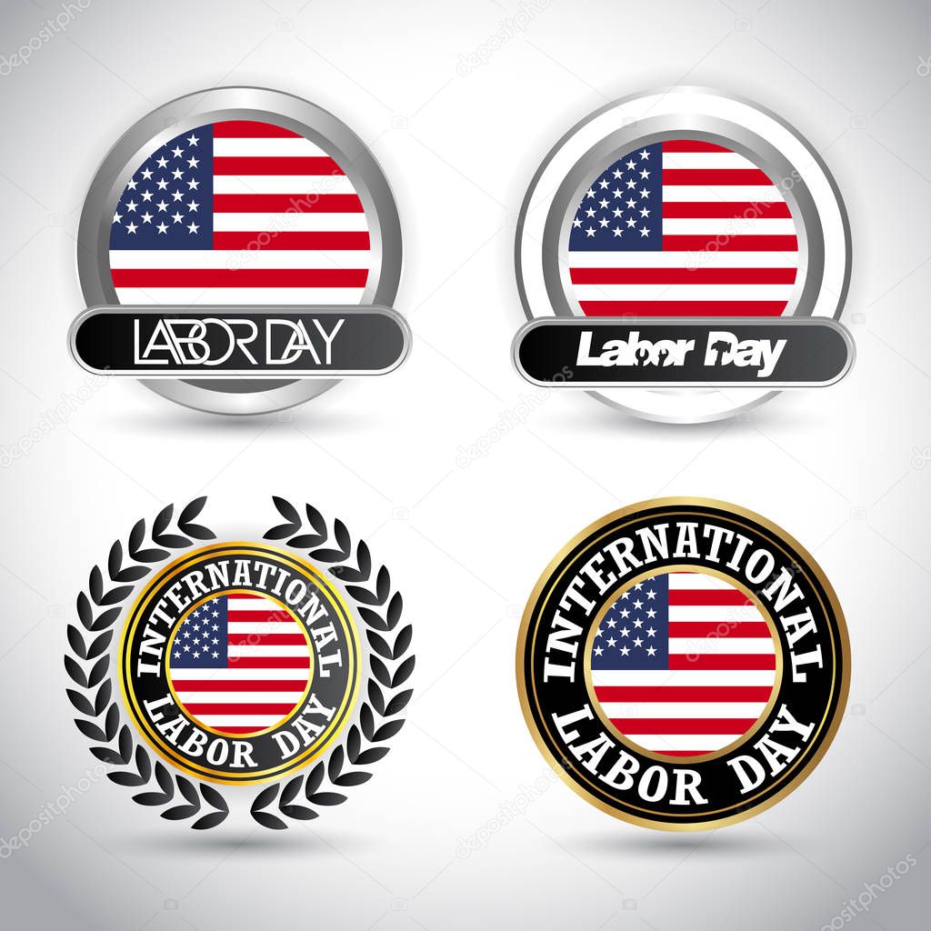 United state of America Flag with labour day design vector 