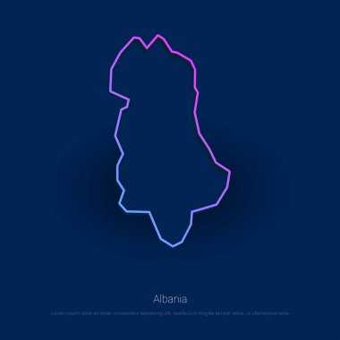Mavi Presentaion arka plan harita Arnavutluk ülke. Vektör çizim