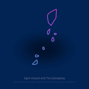 Saint Vincent ve Grenadinler ülke harita mavi sunum arka plan. Vektör çizim