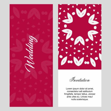 Düğün töreni kartı zarif tasarım ve tipografi, vektör çizim ile