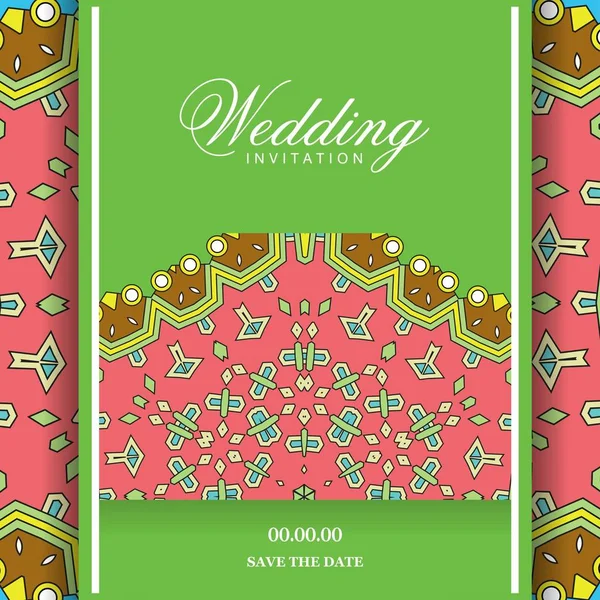 Plantilla de diseño de tarjeta de boda — Vector de stock