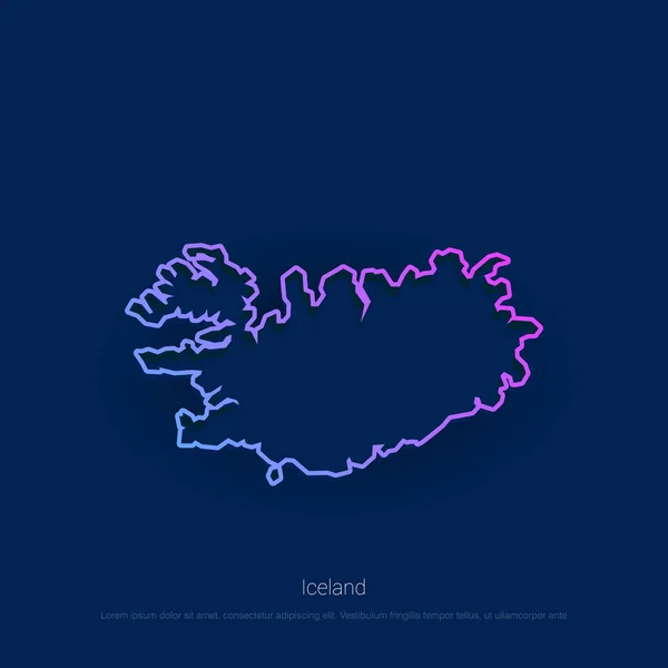 Izland Ország Megjelenítése Kékre Presentaion Vektoros Illusztráció — Stock Vector