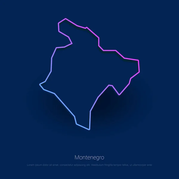 Montenegro Mappa Del Paese Blue Presentaion Background Illustrazione Vettoriale — Vettoriale Stock