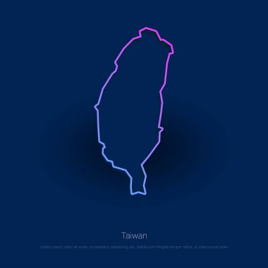 Tayvan ülke mavi Presentaion arka plan harita. Vektör çizim