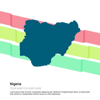 Nijerya harita tasarımı ile beyaz arka plan vektör