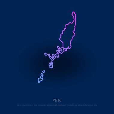 Palau ülke mavi Presentaion arka plan harita. Vektör çizim