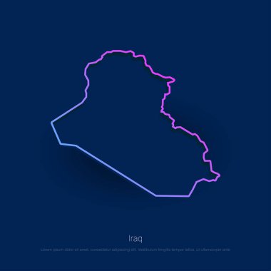 Irak ülke mavi Presentaion arka plan harita. Vektör çizim