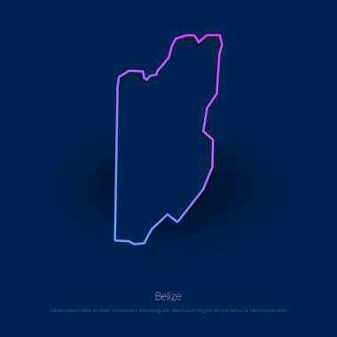 Belize ülke mavi Presentaion arka plan harita. Vektör çizim
