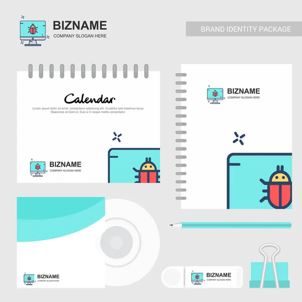 stationary items with company design and logos, vector, illustration