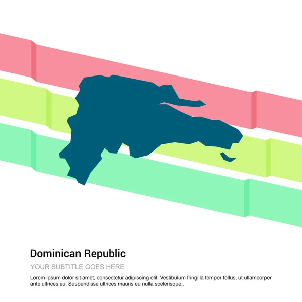 Dominikanska Republiken Karta Design Med Vit Bakgrund Vektor — Stock vektor