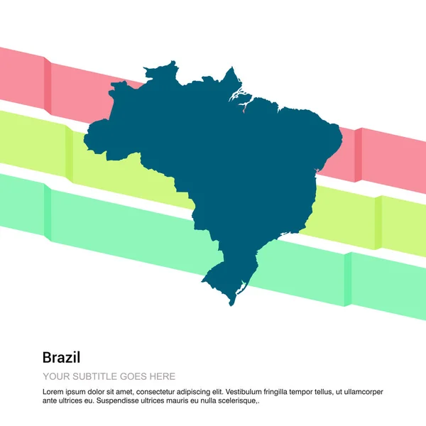 Brasil Mapa Design Com Vetor Fundo Branco — Vetor de Stock