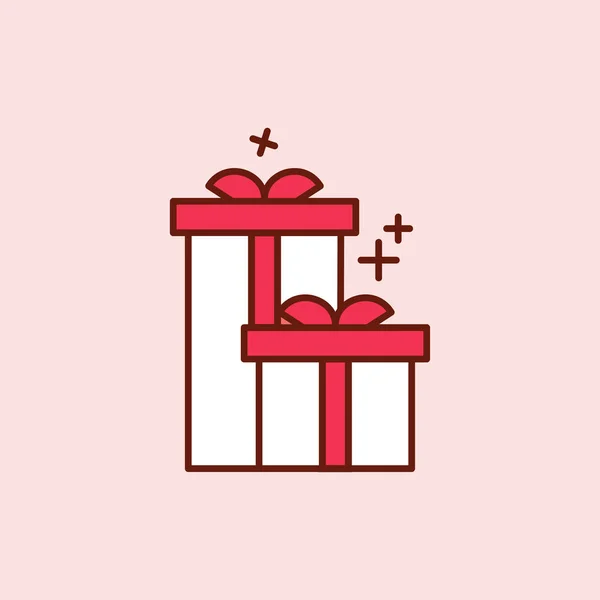 Χριστουγεννιάτικο Δώρο Κουτιά Εικονίδιο Εικονογράφηση Διάνυσμα — Διανυσματικό Αρχείο