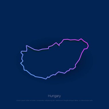 Macaristan ülke mavi Presentaion arka plan harita. Vektör çizim