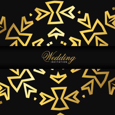 Düğün töreni kartı zarif tasarım ve tipografi, vektör çizim ile