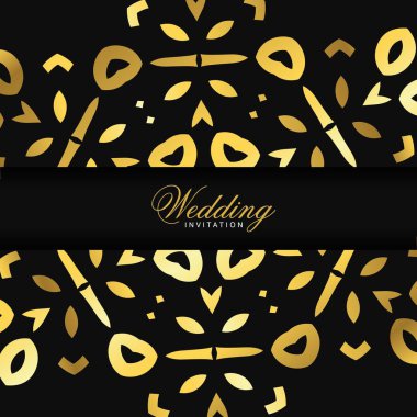 Düğün töreni kartı zarif tasarım ve tipografi, vektör çizim ile